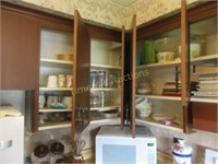 Contents of upper cabinets