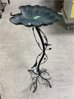 Metal Leaf Bird Bath