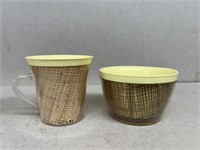 RAFIA Ware woven cup and bowl