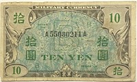 US Military WWII 1945B 10 Yen Japan