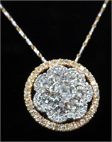 $12,330 Appraisal: 14KT Diamond Pendant w/ chain