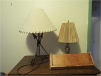 2 lamps & shelf