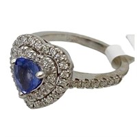 14K Sapphire & Diamond Ring
