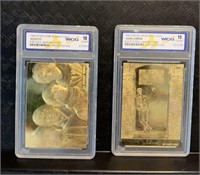 2) 23Karat Gold WVG Graded 10 Cards: 1995 23 Kt
