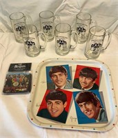 Metal Beatles Tray, 6) Beatles Beer Glass Cups &
