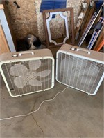 TWO LAKEWOOD 3 SPEED BOX FANS