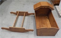 Vintage Wooden Rocking Cradle Base Needs to Be