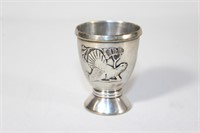 Sterling Silver Embossed Shot Cup