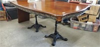 Dining table with cast iron legs 1 leaf