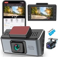 4K Dual Dash Cam Front and Rear Camera, Built in
