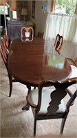 Cherry dining room set includes table 6 chairs. 7