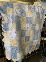 Yellow and Blue Quilt 47”x 55”