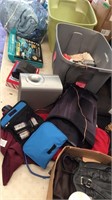 2 totes of Polaroid, computer items and more