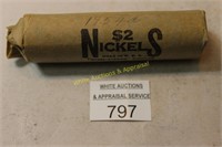 Roll of (40) Jefferson Nickels - 1954D