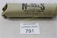 Roll of (40) Jefferson Nickels  - 1947P