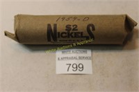 Roll of (40) Jefferson Nickels - 1959D