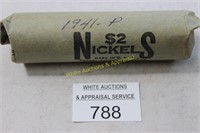 Roll of (40) Jefferson Nickels  - 1941P