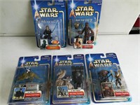 (5) Star Wars Figures Sealed Chewbaca, Han Solo