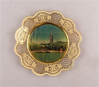 Chinese 24 KGP Hand-painted Plate