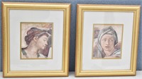 (2) Sistine Chapel Michelangelo Art Prints