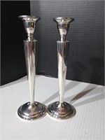Pair of weighted sterling candlesticks