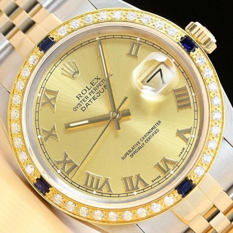 Rolex Men Datejust Sapphire Diamond Watch