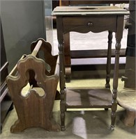 (H) Magazine Rack and Plant Stand 13 1/2” x 11” x