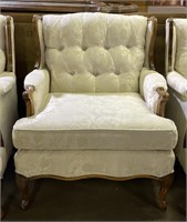 (H) White Floral Chair 35” tall