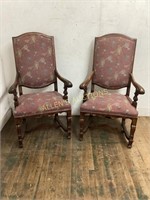 TWO UPHOLSTERED PARLOR CHAIRS