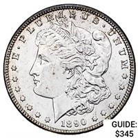 1890-S UNC Morgan Silver Dollar W/ANICS Photo