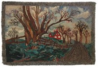 Hand Made Scenic Hooked Rug