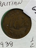 COIN - BRITISH HALF PENNY - PRE WWII