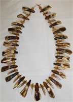Old Native American Buffalo & Deer Tooth Necklace