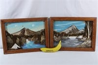 Pr. Japanese Bark & Moss Hand-Crafted Paintings