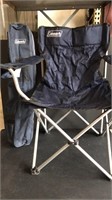 Navy Coleman folding chair.