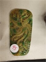 Handcarved Jade and Soapstone TIle