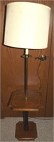 Vintage Wood & Brass Floor Lamp Table 57" tall