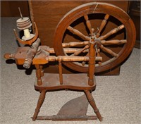 Antique Wooden Spinning Wheel 31" Wide