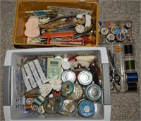 (2) Containers full of Sewing Notions, Beads +