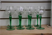 8 ETCHED GLASS STEMWARE