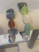 2-  stone colored  bracelets