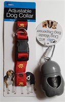 RED DOG COLLAR & WASTE BAGS W/ DISPENSER