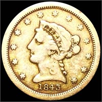 1843-O $2.50 Gold Quarter Eagle