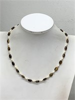 TIGERS EYE & PEARL NECKLACE