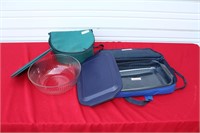 Pyrex Bowl & Dish with Carrying Cases