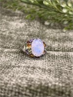 Sterling Moonstone w/ Multi-Color Gemstone Ring