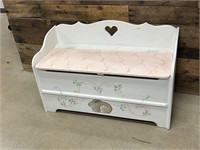 Wooden Painted Toy Bench/Box