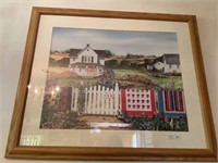 Country farmhouse, quilt print 25" x 23”