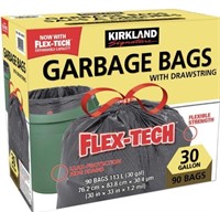 90-Pk Kirkland Signature Drawstring Garbage Bags,