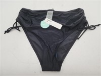 NEW Women's Ruched Side Tie Bikini Bottom - L
